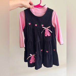 “Rare, Too” brand Kids Ballet themed dress with shirt NWOT ballerina outfit